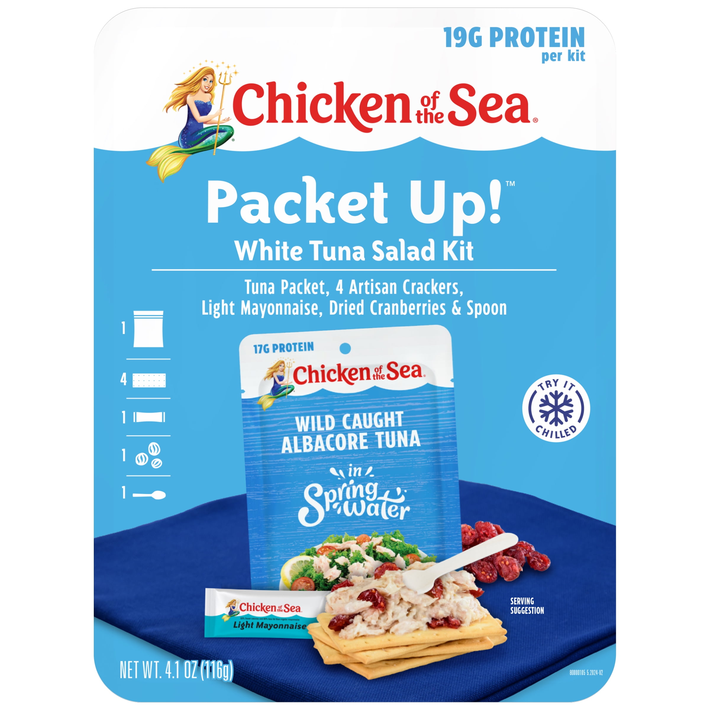 (3 pack) Chicken of the Sea Packet Up! White Tuna Salad Kit 4.1 oz
