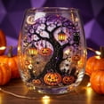 thumbnail image 2 of SLYNSHome Cute Ghost Pumpkin Print Stemless Wine Glass, Fall Themed Clear Tumbler Cup, Decorative Clear Glassware For Halloween Party Indoor Table Arrangement, 2 of 7
