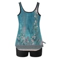 thumbnail image 4 of Trajes de baño tankini para mujer Trajes de baño de dos piezas con espalda de tiras y estampado conservador para mujer Traje de baño de dos piezas para mujer, 4 of 5