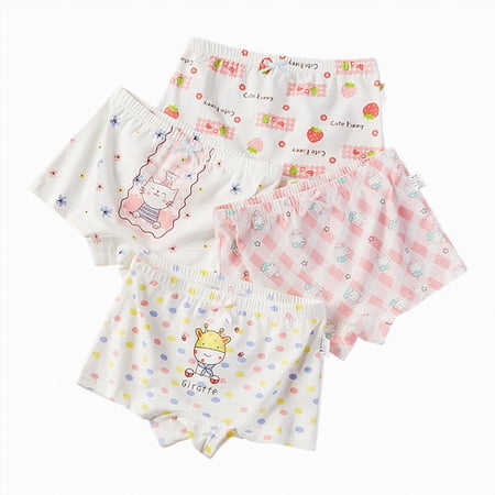 Ccpelsie Toddler Girls Soft Underwear Little Girls Casual Briefs Kids Comfy Panties(Pink XXL)
