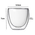 thumbnail image 2 of 6-Piece Set of 80ml Double-Walled Glass Tumblers for Espresso & Tea Heat Insulated, 2 of 4