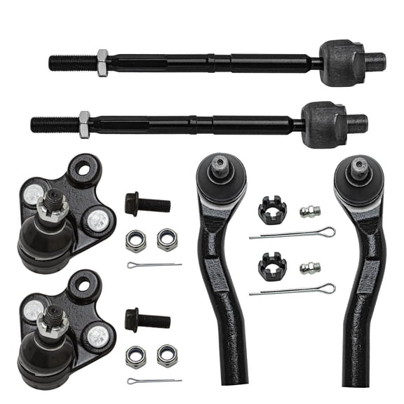 Detroit Axle - Front 6pc Suspension Kit for 2012-2016 Honda CR-V, 2 Lower Ball Joints 4 Tie Rod Ends 2012 2013 2014 2015 2016 Replacement