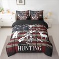 thumbnail image 2 of Homewish Jungle Deer Moose Twin Bedding Sets 7-Piece, Hunting Pike Fish Bedding Comforter Set, Vintage American Flag Reversible Sheet Sets, Breathable Home Decor, 2 of 7