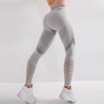 thumbnail image 1 of Mujer fitness leggings yoga costura súper elástico sudor absorbente trotar pantalones sólido color hueco agujero casual caminando legging gris xl seitruly AP004679-04, 1 of 7