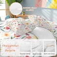 thumbnail image 2 of Spring Watercolor 4 Piece Duvet Cover Set Twin Size Light Pink Yellow Flower Botanical Soft Bedding Set Comforter Cover, 1 Duvet Cover 1 Flat Sheets and 2 Pillowcases, 2 of 9