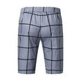 thumbnail image 5 of Pxiakgy mens shorts Male Summer Casual Slim Big Plaid Print Shorts Zipper Fly Semi Elastic Waist Pocket Shorts Men Casual Shorts Grey + XL, 5 of 6