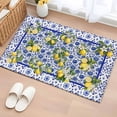 thumbnail image 3 of Lemon Flower Front Door Rugs 2x3 ft Summer Lemon Blue Floral Texture Small Rug for Entryway Non Slip Washable Bathroom Door Mat Absorbent Floor Mat for Indoor Entrance, 3 of 9