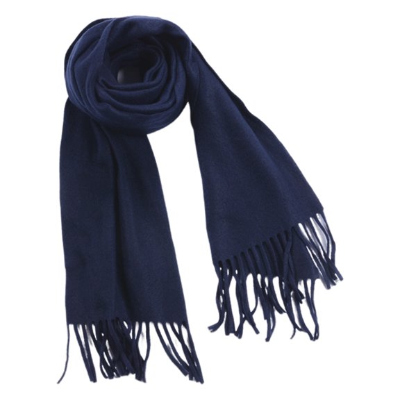 NUZYZ Adult Scarf Double-Sided Velvet Soft Plaid Pattern Autumn Winter Scarf with Tassel Men Women Warm Shawl,Navy Blue