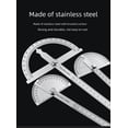 thumbnail image 4 of 150mm Stainless Steel Half-Circle Angle Finder - 0-180° Precision Measuring Tool for Woodworking, Drafting & Architecture - Durable, Compact Design with Accurate Readings, Ideal for Students,, 4 of 6