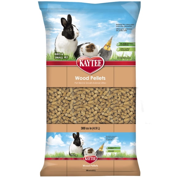 Basura para mascotas, pájaros y animales pequeños Kaytee, pellets de madera, 4,9 litros