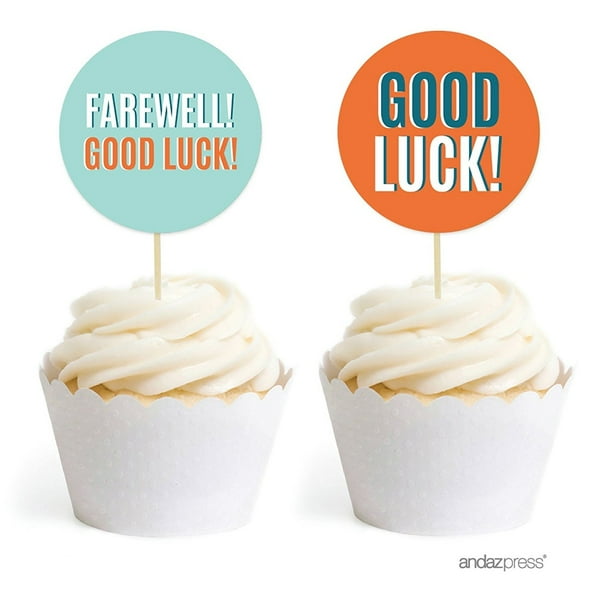 Farewell Retirement Party Decorations Farewell Good Luck Cupcake Toppers Diy Kit Pack Walmart Com