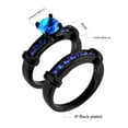 thumbnail image 2 of GY 2pcs Black Gold Plated Blue 1CT CZ Women Wedding Ring Sets for Woman Engagement Ring, 2 of 6