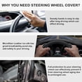 thumbnail image 5 of 15in Universal Butterfly Embroidery Steering Wheel Cover, Breathable Leather Anti-Slip Grip, Odorless Comfortable Car Steering Wheel Protector Cover for Women Men, 5 of 7