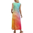 thumbnail image 7 of Women's Summer Maxi Dress 2026 Sleeveless Tie Dye Casual Loose Long Beach Sundress Travel Vacation Outfits, 7 of 7