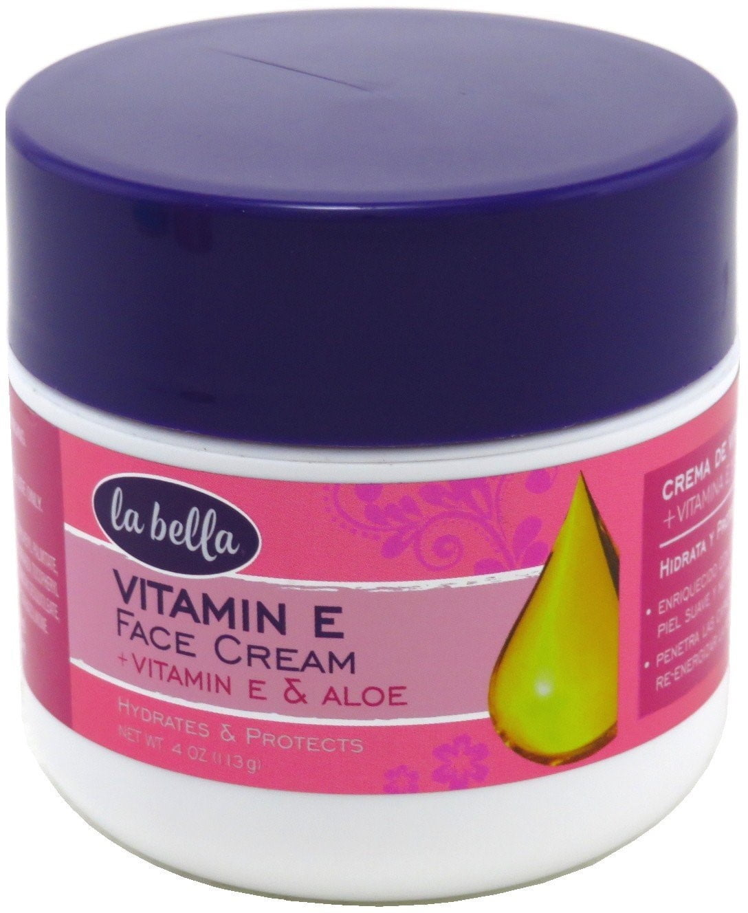 La Bella Vitamin E Cream with Aloe Vera 4 oz