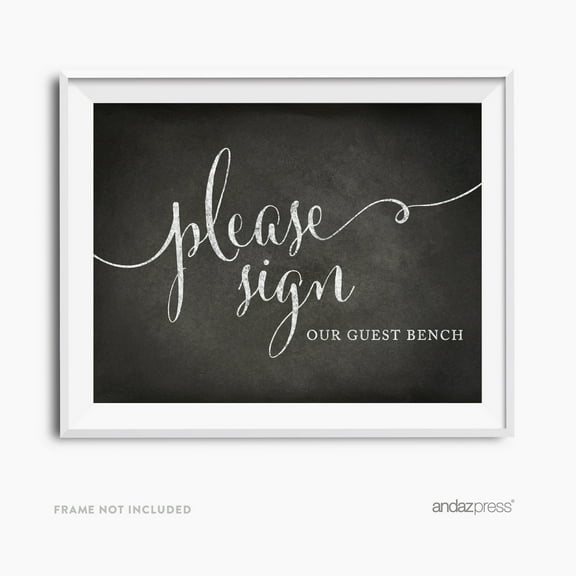 Sign Our Guest Bench Vintage Chalkboard Wedding Party Signs