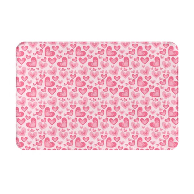 Balery pink heart Felpudo de franela, resistente a las manchas y a la decoloración, para uso interior y exterior, fácil de limpiar, 40 x 60 cm