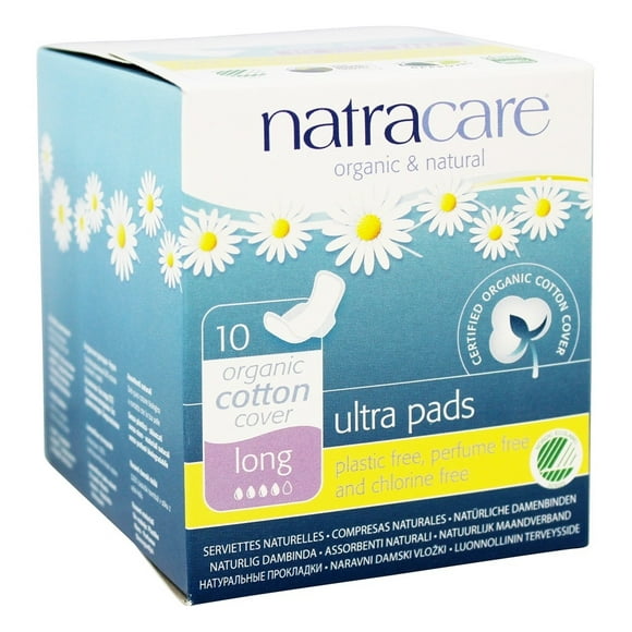 Natracare - Cotton Natural Feminine Ultra Pads Long with Wings - 10 Pad(s)