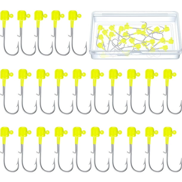 25 Pieces Jig Head Kit Mushroom Head Jig Head Bass Crappie Fishing