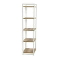 thumbnail image 6 of Household Essentials Tower Bookshelf, Tall and Narrow Bookshelf with 5 Shelves, Coastal Oak Wood Grain and White Metal, Coastal and Modern, 6 of 6