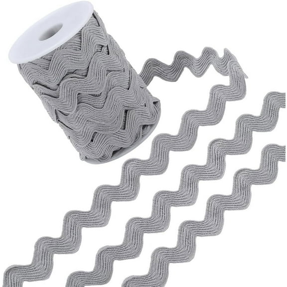 1set Polyester Wave Lace Trim Ribbon Wave Bending Lace Trim Clothes Accessories Light Grey 1/2 inch(13mm) 12.5 yards