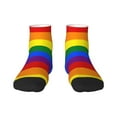 thumbnail image 7 of Women Men Athletic Socks Gay Pride Flag Rainbow Cushioned Quarter Ankle Socks, 7 of 7