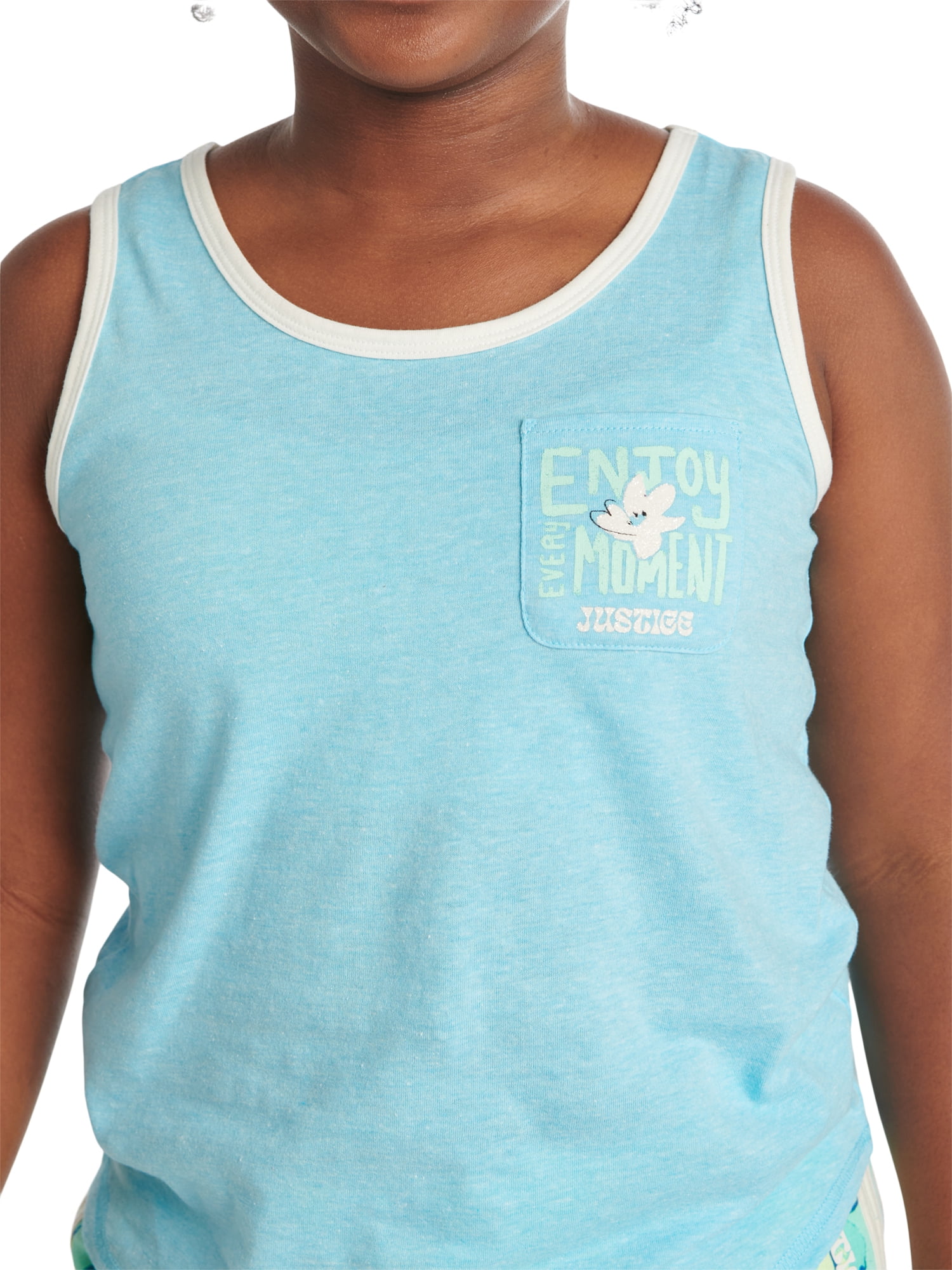 Justice Girls Graphic Tank Set, 3-Piece Pack, Sizes XS(5/6)-XL Plus(16/18 Plus)
