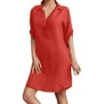 thumbnail image 1 of Ketyyh-chn99 Robe d'Été pour Femmes 2024 Robe d'Été Robe Extensible Robe maxi à Imprimé Floral à Manches Courtes Rose Vif, TG, 1 of 2