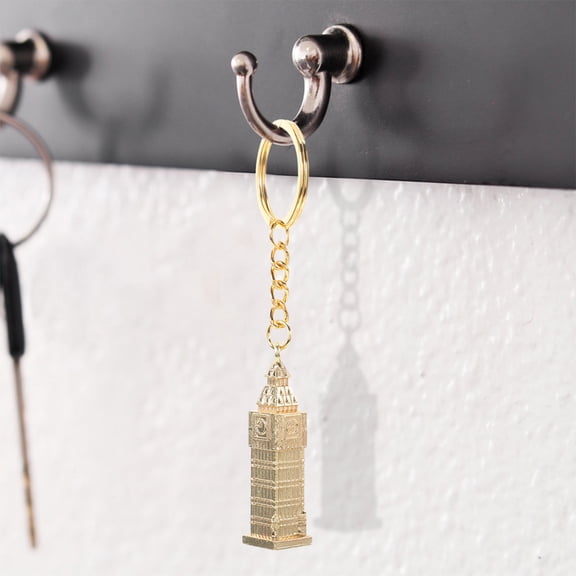 EXHUMKY 2Pcs Unique Big Keychain Pendant in Golden Metal for Handbag and Key Accessories