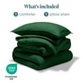 thumbnail image 4 of Bare Home Ensemble de Couette en Alternative au Duvet - 2 Pcs - Toutes Saisons - Lit Simple/simple TG, Vert Forêt Chiné, 4 of 5
