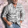 thumbnail image 1 of Camisa de música nueva color periódico texto creativo moda solapa botón manga larga casual lujo cómodo material suave 2024, 1 of 6