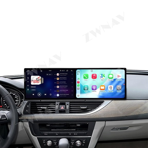 ZWNAV Dual 9.1 inch Screen Car Radio For Audi A6 A7 2012-2015 Android 15 Multimedia Player GPS Navigation Auto DSP Stereo Host
