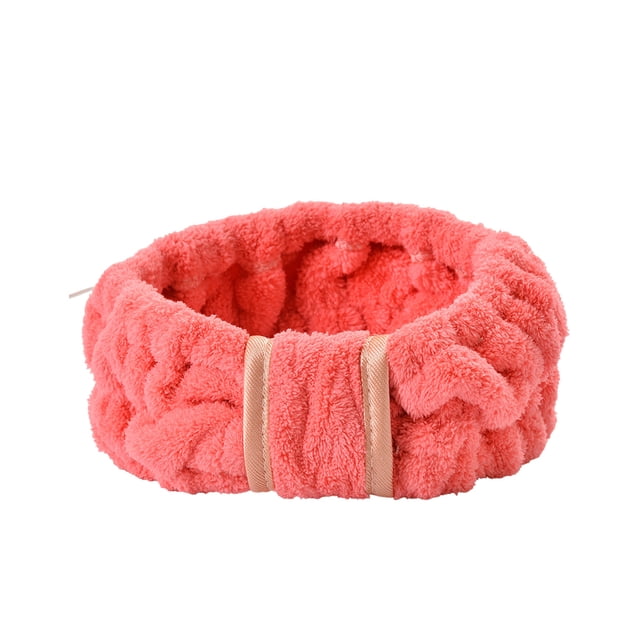 Qarigey Bandas para el cabello Bowknot de cara ajustable Coral Fleece Diadema deportiva Accesorios de peinado para maquillaje de spa Cuidado de la Ropa, zapatos y accesorios Miscelánea Melon rojo Qarigey AP010837-11