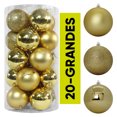 thumbnail image 1 of Esferas Navideñas Grandes 10cm Set Paquete 20 piezas decoración 3 acabados mate, brillantes y cromadas Inastillables Christmas balls ornaments, 1 of 5