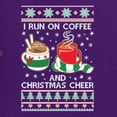 thumbnail image 6 of Wild Bobby, I Run on Coffee and Christmas Cheer Ugly Christmas Sweater Unisex Graphic Hoodie Sweatshirt, Purple, Medium, 6 of 6