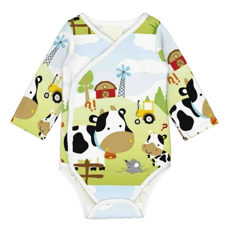 

Matuu Farmfield with Cute Animals for Baby Long-Sleeve Bodysuit Soft Cotton Comfortable and Breathable Perfect for Newborns and Infants