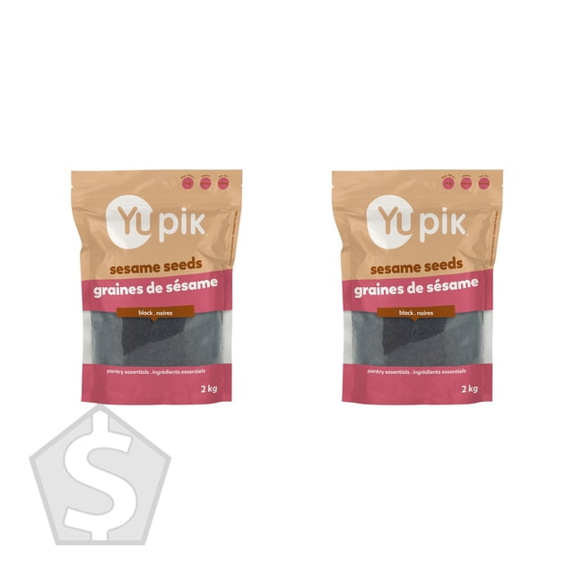 Yupik Graines de Sésame Noires, Sacs de 2 kg, Lot de 2