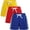 Yellow+red+blue, variant on 3 Pack Toddler Boys Girls Cotton Running Athletic Shorts, Kids Summer Casual Fashion Soccer Shorts
