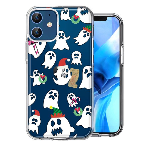 MUNDAZE For Apple iPhone 12 Halloween Christmas Ghost Design Double Layer Phone Case Cover