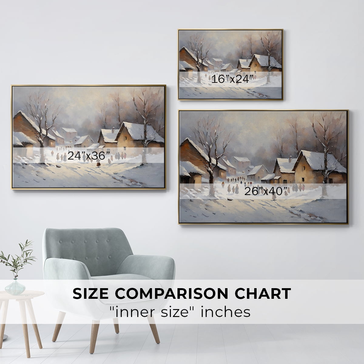Vintage Landscape-CCX By Wexford Home Framed in Gold Wood Gallery Wrapped Canvas 25 in. x 37 in.
