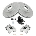 thumbnail image 2 of TRQ Front Performance Brake Pad & Rotor Kit Brake Caliper Brake Pads Brake Rotors Set Ceramic Vented Premium G-Coated Fits Select 2000-2004 Ford Focus, 2 of 8