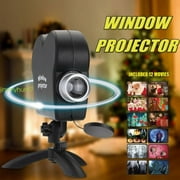 Halloween Window Projector, Halloween Holographic Projection with Tripod, Christmas Halloween Window Projector with 12 Movies, Outdoor Garden Decoration for Halloween/Christmas