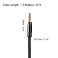 thumbnail image 2 of Cable auxiliar Unique Bargains 3,5mm Macho a Macho Nylon Trenzado 5 Pies Negro Paquete de 2, 2 of 6