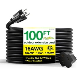 GoGreen Power (GG-13800BK) 14/3 100' SJTW Outdoor Extension