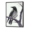 thumbnail image 3 of Designart 'Big Crow Sitting On A Branch' Traditional Framed Canvas Wall Art Print, 3 of 5