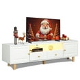 thumbnail image 2 of SESSLIFE TV Stand for 70 Inch TV, Large Television Stand with RGB LED Lights, Modern Wood Entertainment Center，TV Cabinet with Cabinet and Drawers, TV Cabinet for Living Room, Bedroom, White, 2 of 6