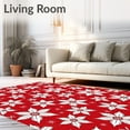 thumbnail image 2 of ODIKA 5x7 Machine Washable Non-Slip Area Rug, Winter Snowflake Poinsettia Bloom Floor Seasonal Ultra Soft Rug, None, 626257, 2 of 7