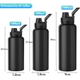 thumbnail image 2 of 1000 ML Botellas con Aislante,Botella de Agua Térmica de Acero Inoxidable,Mantiene el Agua Fría Caliente Durante 24 Horas o el Agua Caliente Durante 12 Horas,Tapa y Asa a Prueba de Fugas,Negro, 2 of 4
