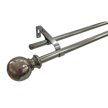 Allen 72 Inch To 144 Inch Metal Adjustable Double Curtain Rod With