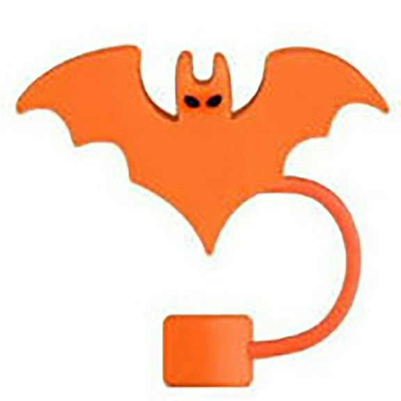 Halloween Straw Covers for Cups 3D Bat Silicone Topper Reusable Straw Caps Cute Bat Accessories for Halloween Parties 10mm Straw Protectors